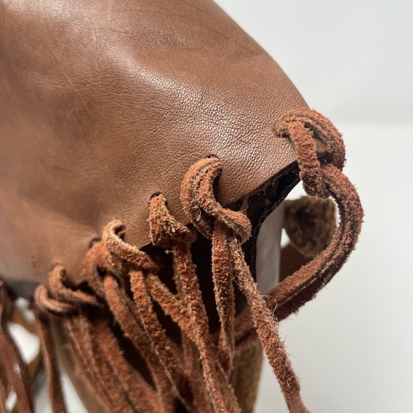 Boho Hand Made Leather and Suede Fringe Crossbody Satchel🖤 - Picture 10 of 16